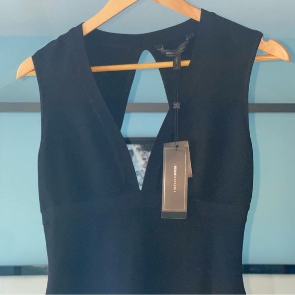 NEW BCBGMAXAZRIA Oralie Cutout Back Dress Black Bandage Style Mini Medium - Picture 4 of 10